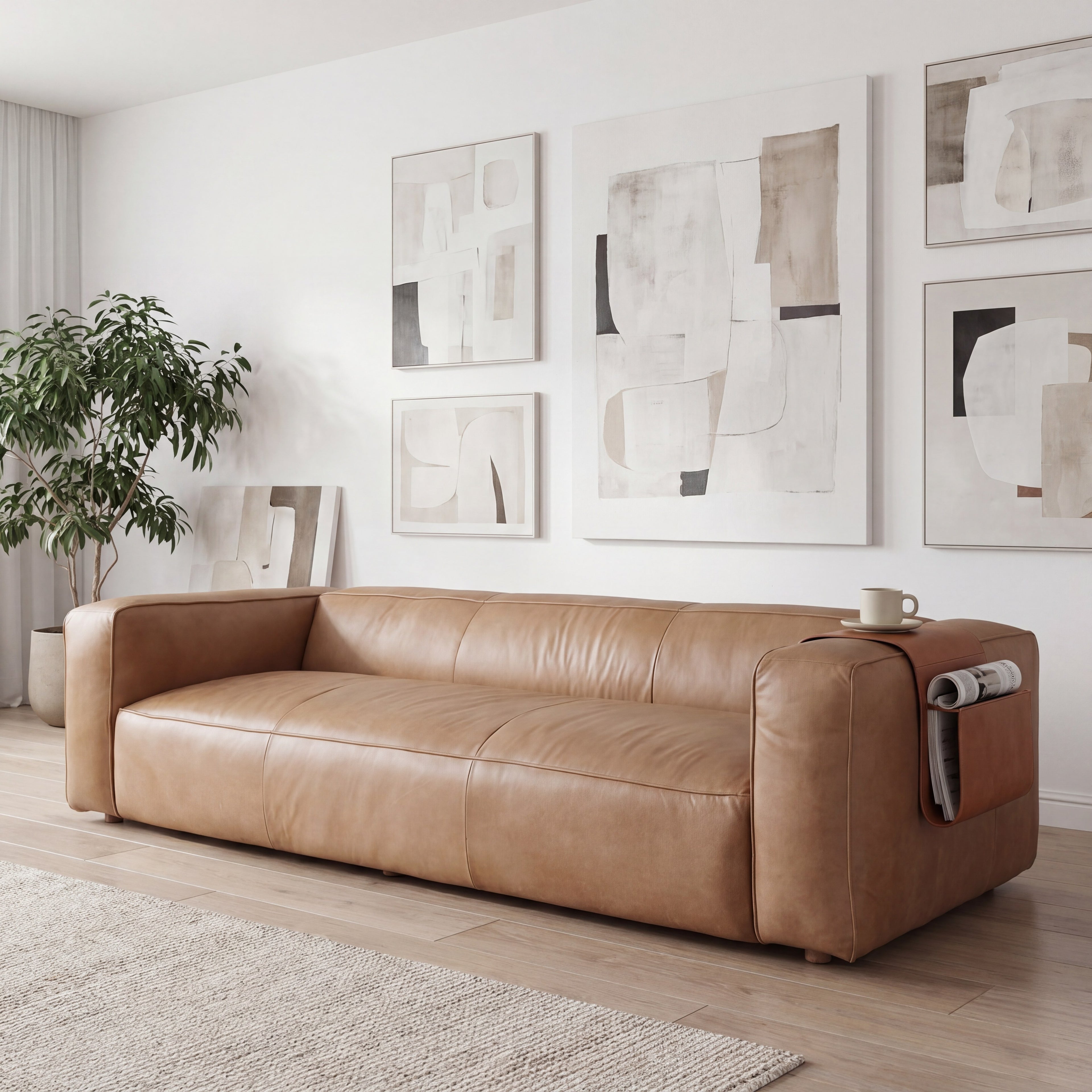 Modern L-Shaped 4-Seater Sofa for Living Room